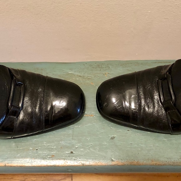 Vintage Red Cross Black Shoes Flats 1960s 8 1/2 - Picture 7 of 7